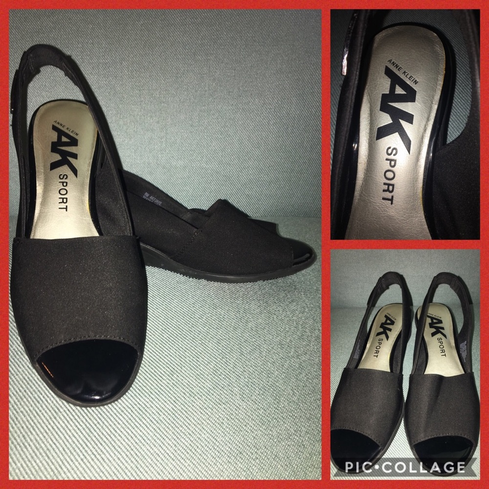 ⭐️GUC⭐️💙Anne Klein💙Sport Peep-Toe Wedged Sandals